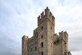 Castle in Sirmione. View to the medieval Rocca Scaligera castle in Sirmione town on Garda lake, Italy. Scaliger Castle 13th