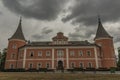 Castle Sokolov in cloudy summer hot morning