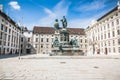 Castle Square of The Hofburg Imperial palace with monument of Kaiser Franz l in Wien