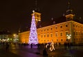 Castle Square at night, Warsaw, Poland Royalty Free Stock Photo