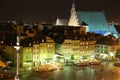 Castle Square at night. Warsaw. Poland