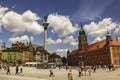 Castle Square with St John& x27;s Archcathedral in Old town of Warsaw, Poland. June 2012 Rebuild Old town. Royalty Free Stock Photo