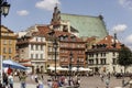 Castle Square with St John& x27;s Archcathedral in Old town of Warsaw, Poland. June 2012 Rebuild Old town. Royalty Free Stock Photo