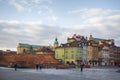 Castle square in Warsaw old town. Colorful houses Royalty Free Stock Photo