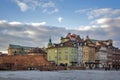 Castle square in Warsaw old town. Colorful houses Royalty Free Stock Photo