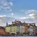 Castle square in Warsaw old town. Colorful houses Royalty Free Stock Photo