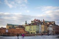 Castle square in Warsaw old town. Colorful houses Royalty Free Stock Photo