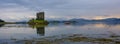 Castle Stalker on Loch Linnhe at sunset. Scotland Royalty Free Stock Photo