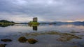 Castle Stalker on Loch Linnhe at sunset. Scotland Royalty Free Stock Photo