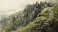 Castle Steps: A Realistic Landscape Painting Inspired By John Howe