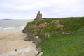 Castle and steps to the Ballybunion beach Royalty Free Stock Photo