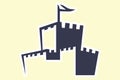 Castle Sticker logo design concept vector. Royalty Free Stock Photo