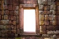 Castle stone wall with door