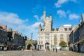 Castle street in Aberdeen, Scotland, with the Salvation Army Citadel and Mercat Cross Royalty Free Stock Photo