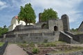 Castle Svojanov, Czech Republic. Castle garden with stone walls. Royalty Free Stock Photo