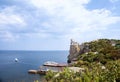 Castle Swallow`s Nest in Crimea, cloudy weather Royalty Free Stock Photo