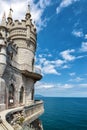 The castle Swallow Nest on the rock in Crimea Royalty Free Stock Photo
