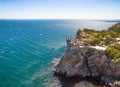 The castle Swallow`s Nest on cliff in Crimea