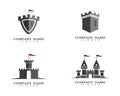 Castle symbol vector icon illustration