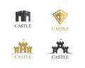 Castle symbol vector icon