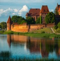 Castle of the Teutonic Knights Order in Malbork, Poland, is the largest castle in the world. Malbork Poland Royalty Free Stock Photo