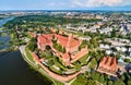 Malbork Castle on the bank of the Nogat River. UNESCO world heritage in Poland