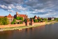 The Castle of the Teutonic Order in Malbork by the Nogat river. Poland