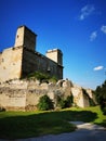 A castle on top of a stone building Royalty Free Stock Photo