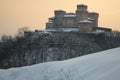 Castle of Torrechiara under the snow