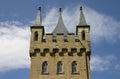 Castle tower with battlements, Hohenzollern Castle, Germany Royalty Free Stock Photo