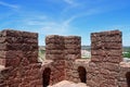 Castle tower battlements, Silves, Portugal. Royalty Free Stock Photo