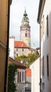 Castle Tower in Cesky Krumlov, South Bohemia, Czech Republic