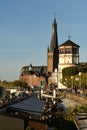 Castle tower, church tower and casemates in Duesseldorf, Germany