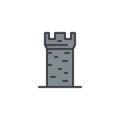 Castle tower filled outline icon