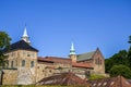 Castle tower with high buildings and walls at Akershus Castle and Fortress in Oslo, Norway Royalty Free Stock Photo