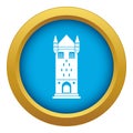Castle tower icon blue vector isolated Royalty Free Stock Photo