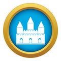 Castle tower icon blue vector isolated Royalty Free Stock Photo