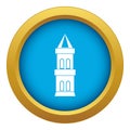 Castle tower icon blue vector isolated Royalty Free Stock Photo