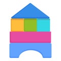 Castle tower icon cartoon vector. Building blocks Royalty Free Stock Photo