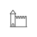 Castle tower line icon