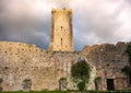 Castle and tower of ninfa ruins in Lazio - Latina province - Italy