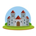 Castle with towers and walls. Royalty Free Stock Photo