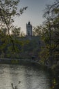 Castle in town Hradec nad Moravici in autumn color evening