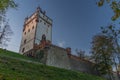 Castle in town Hradec nad Moravici in autumn color evening