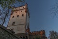 Castle in town Hradec nad Moravici in autumn color evening