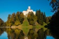 Castle of Trakoscan on the hill in autumn, Zagorje, Croatia Royalty Free Stock Photo