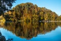 Castle of Trakoscan on the hill in autumn, Zagorje, Croatia Royalty Free Stock Photo