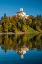 Castle of Trakoscan on the hill in autumn, Zagorje, Croatia Royalty Free Stock Photo