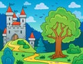 Castle and tree theme image