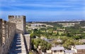 Castle Turrets Towers Walls Countrside Obidos Portugal Royalty Free Stock Photo